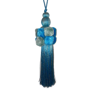 Light Blue Pom Pom Tassel