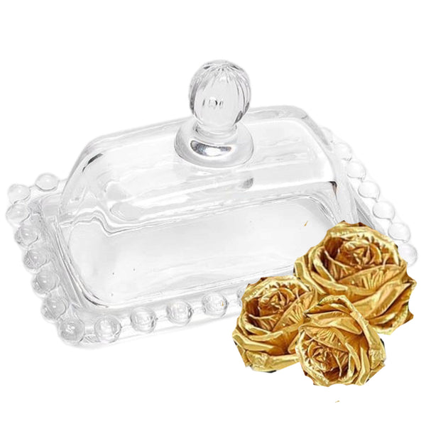 Mini Glass Butter Dish