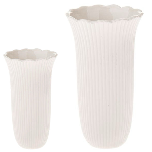 Assorted Ivory Striped Vase, INDIVIDUALLY SOLD