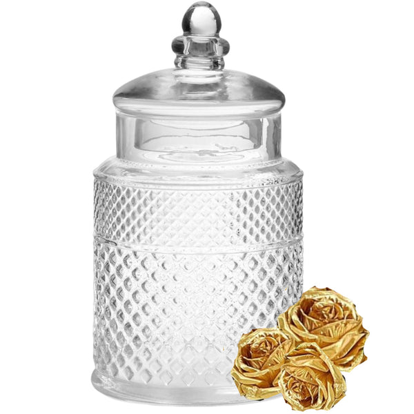 Hobnail Glass Canister With Lid