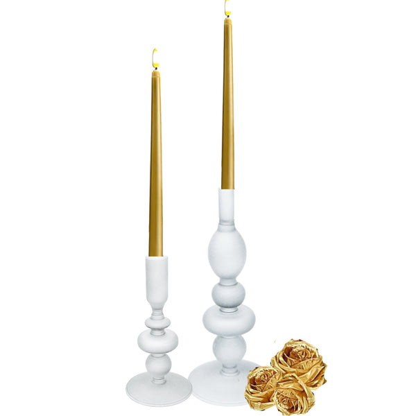 Assorted Frosted Blown Taper Candle Holder, INDIVIDUALLY SOLD