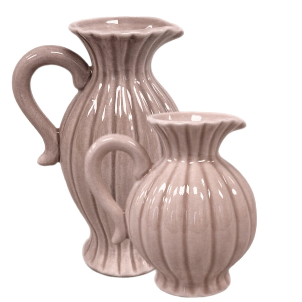 Assorted Brown With Stripes Handle Vase, INDIVIDUALLY SOLD