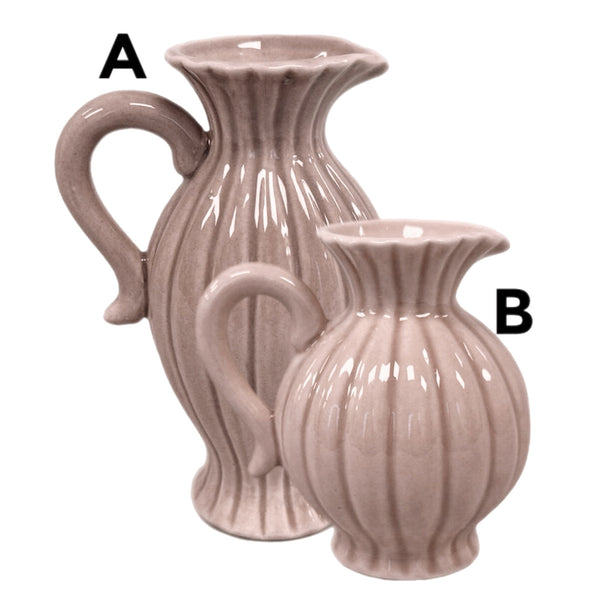 Assorted Brown With Stripes Handle Vase, INDIVIDUALLY SOLD