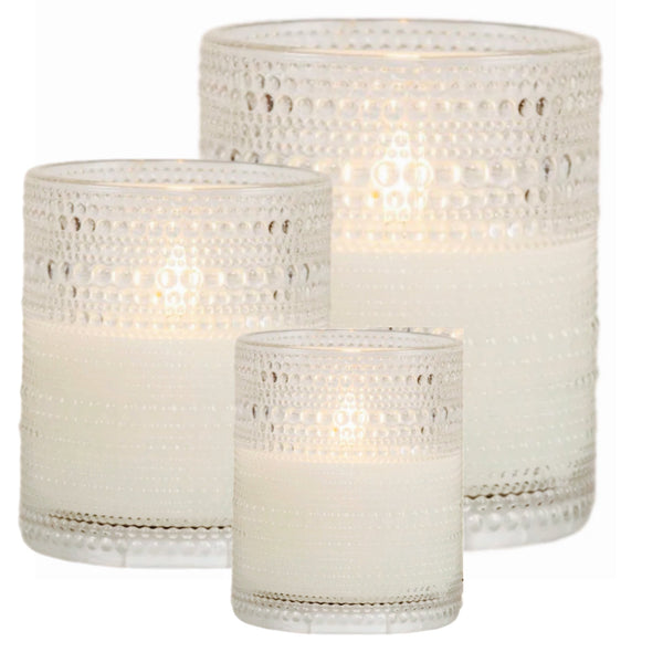Assorted Clear Hobnail Jar Flameless Candle, INDIVIDUALLY SOLD