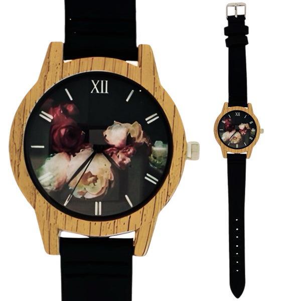 Wooden Rose Ladies Jewellery Watch