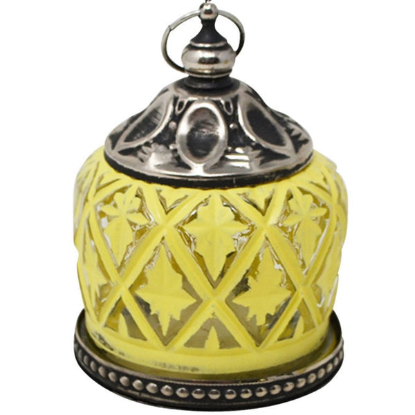 Antiqued Yellow Lantern LED