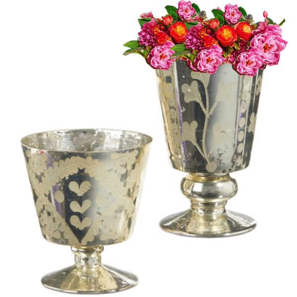 Assorted Silver Leaf Footed Bub Vase, INDIVIDUALLY SOLD