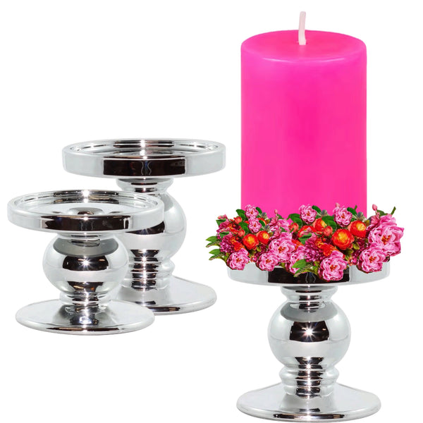Assorted Glass Pillar Candle Holder, INDIVIDUALLY SOLD