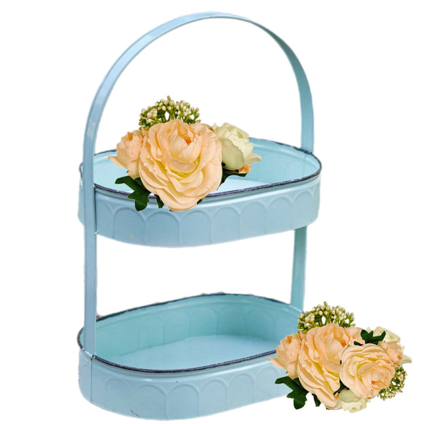 Blue Oval 2 Tier Tray