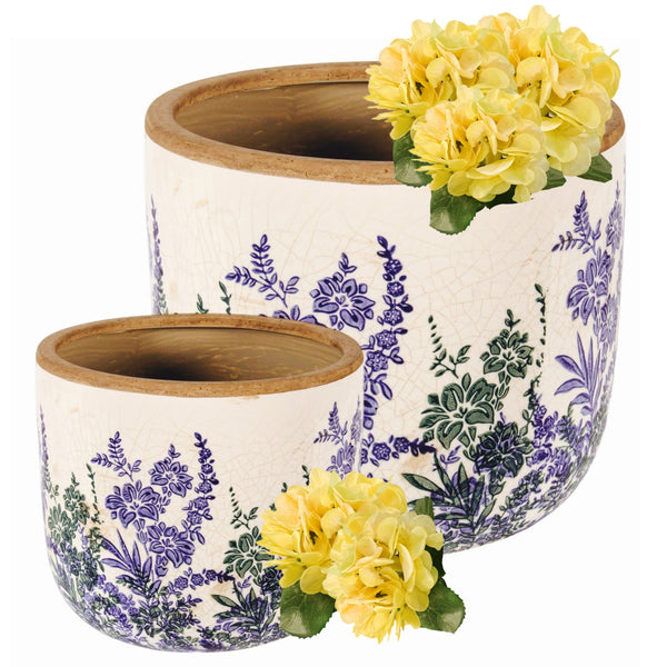 Assorted Blue Flower Planter, INDIVIDUALLY SOLD
