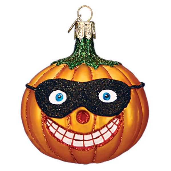 Assorted Glass Masked Pumpkin Ornament, INDIVIDUALLY SOLD