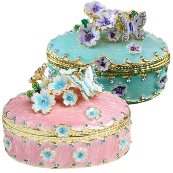 Assorted Enamel Floral Trinket Box, INDIVIDUALLY SOLD