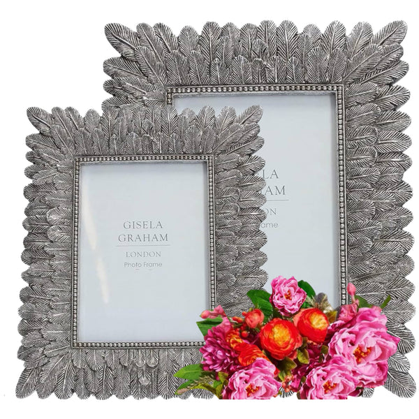 Assorted Silver Feather Photo Frame, INDIVIDUALLY SOLD