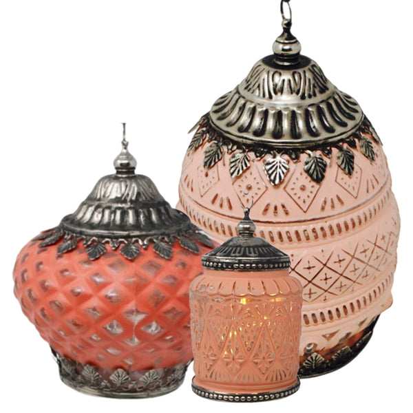 Assorted Glass LED Lanterns, INDIVIDUALLY SOLD