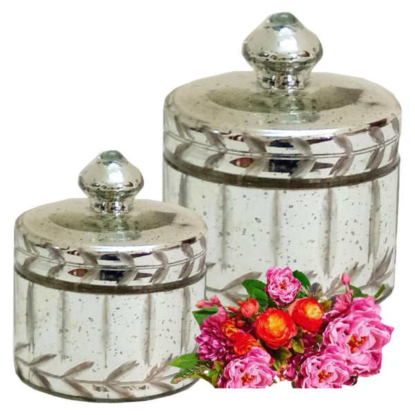 Assorted Lidded Glass Cachepot, INDIVIDUALLY SOLD