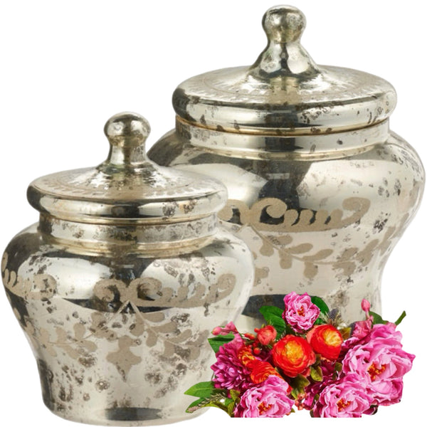 Assorted Glass Lidded Cachepot, INDIVIDUALLY SOLD