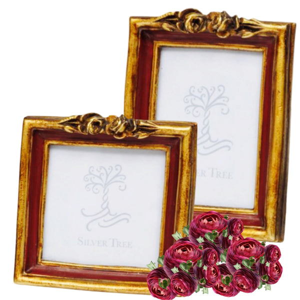 Assorted Burgundy & Gold Photo Frame, INDIVIDUALLY SOLD