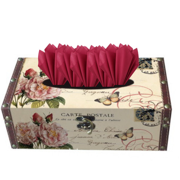 Antique Rose Postcard Kleenex Box