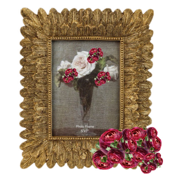 5" X 7" Gold Feather Photo Frame