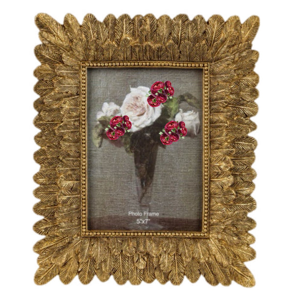 5" X 7" Gold Feather Photo Frame