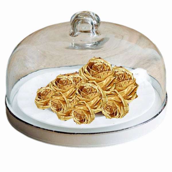 White Cake Plate With Dome