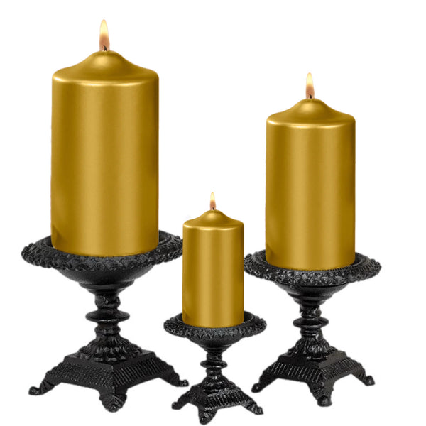 Assorted Black Iron Pillar Candle Holder, INDIVIDUALLY SOLD