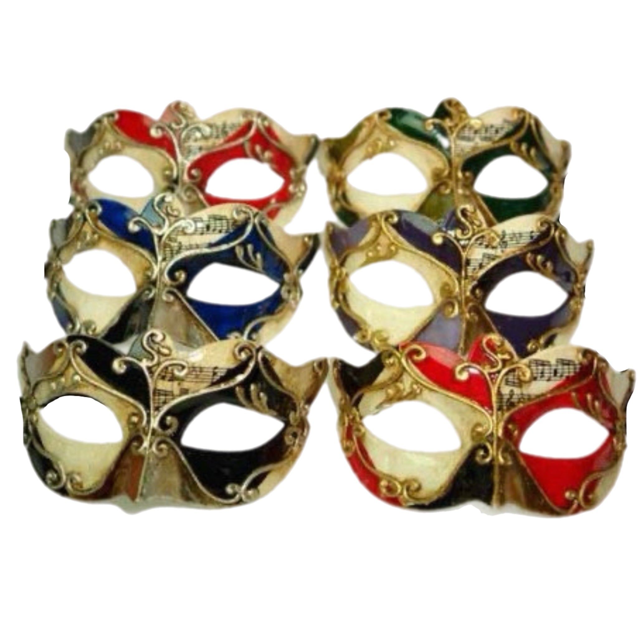 Assorted Music Note Venetian Mask, INDIVIDUALLY SOLD
