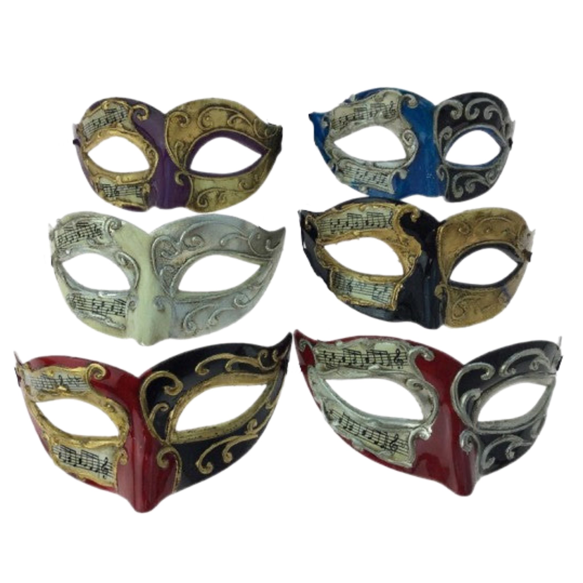 Assorted Music Note Venetian Mask, INDIVIDUALLY SOLD