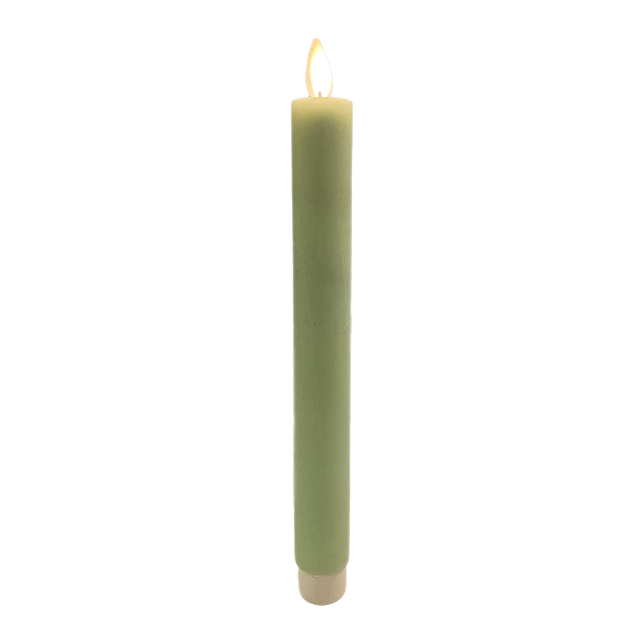 9" Taper Flameless Candle: Green