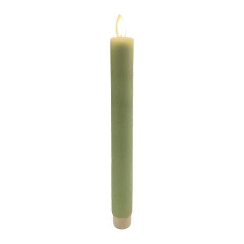 9" Taper Flameless Candle: Green