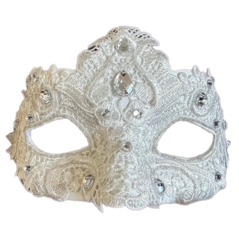 White Lace Venetian Mask