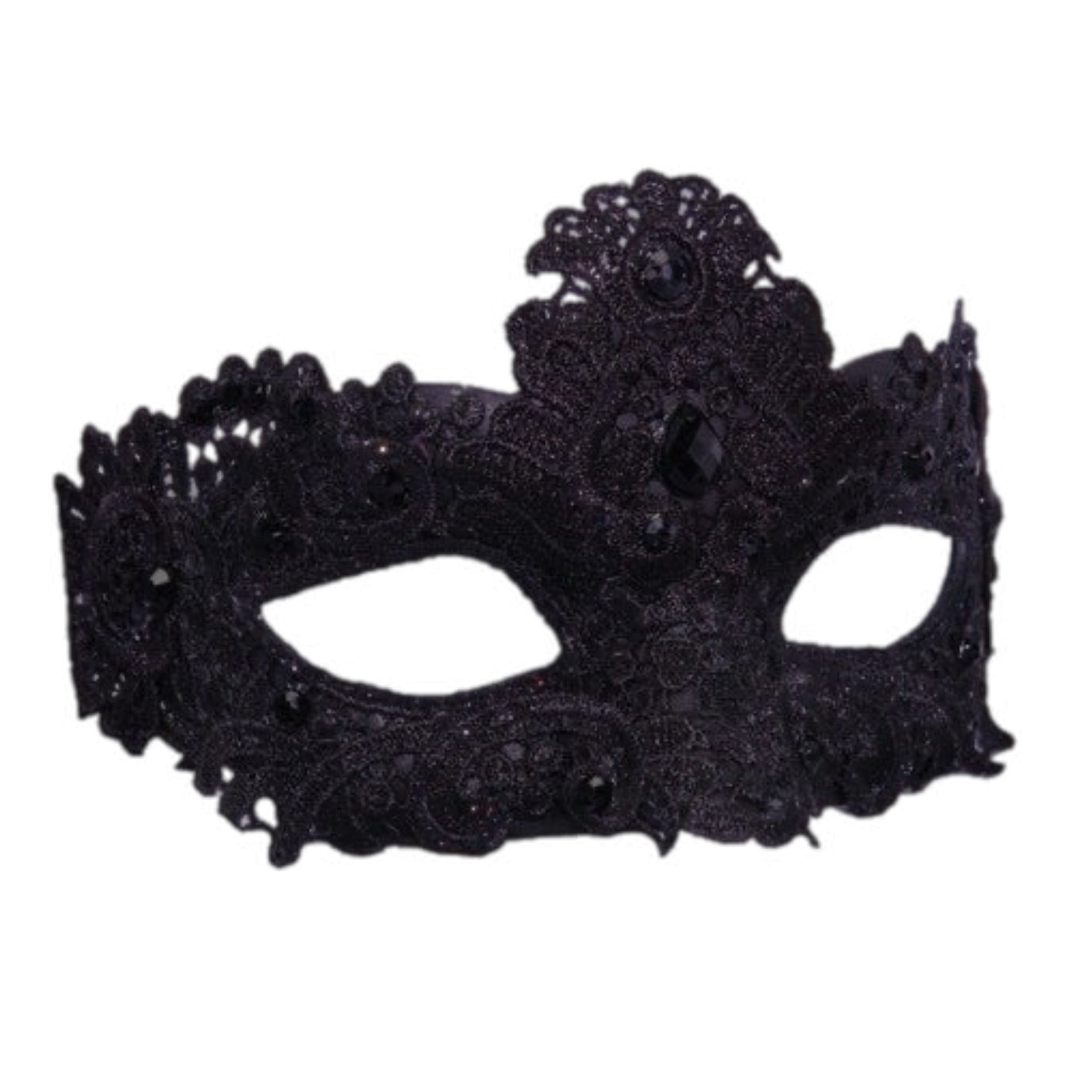 Black Lace Venetian Mask