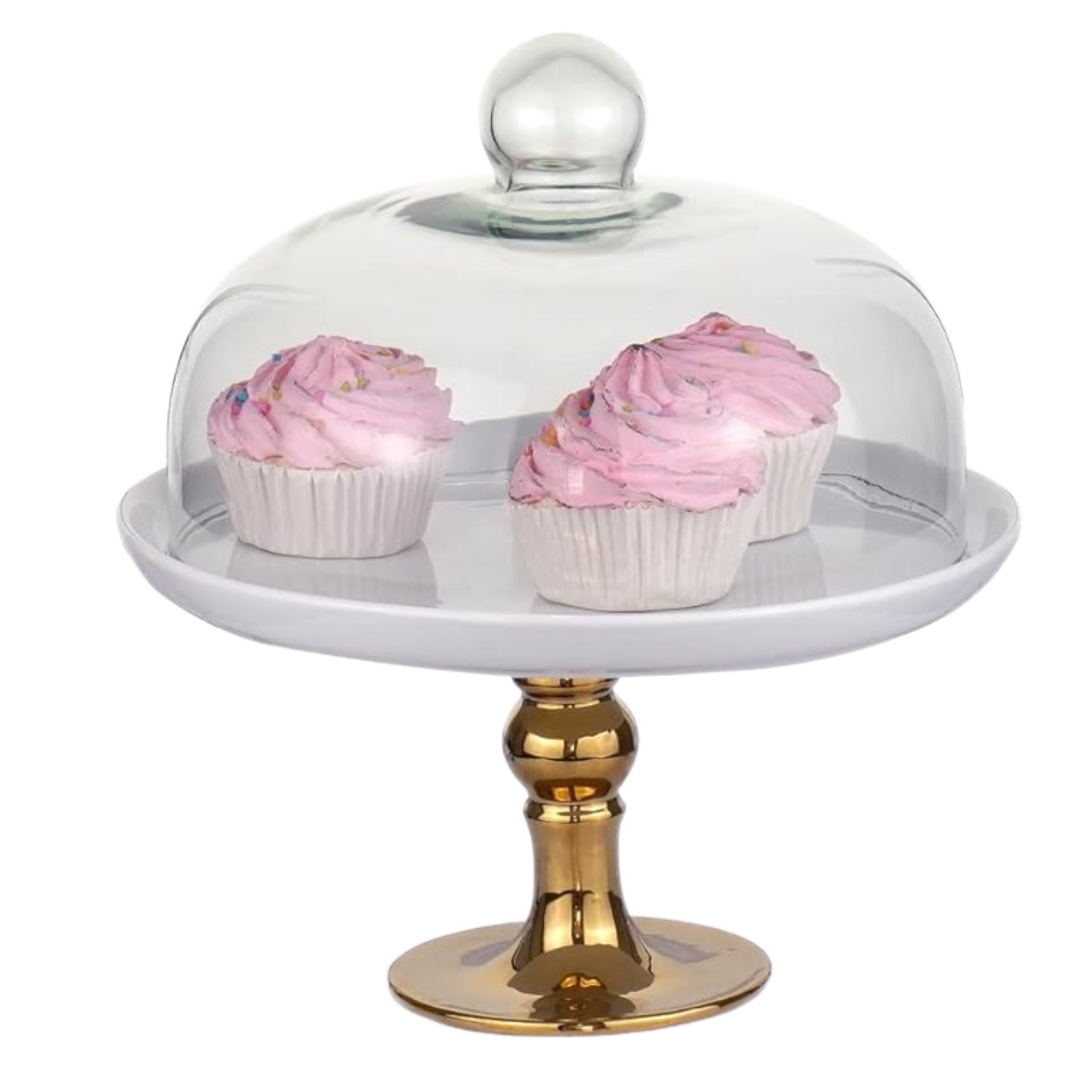 Gold Cake Plate With Dome
