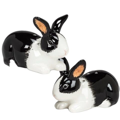 Black And White Rabbit Salt & Pepper, Set Of 2