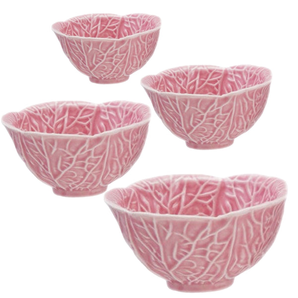Pink Cabbage Bowls, Set of 4