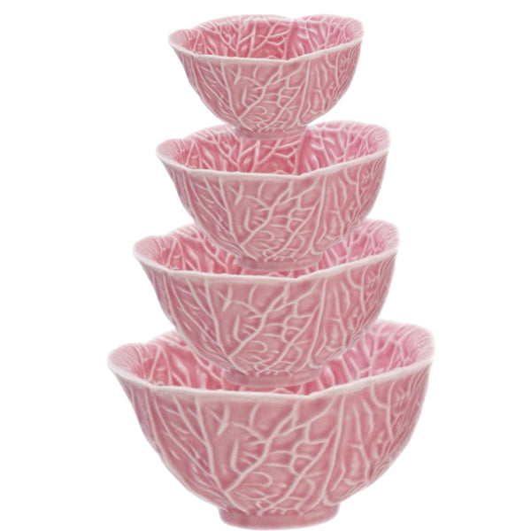 Pink Cabbage Bowls, Set of 4