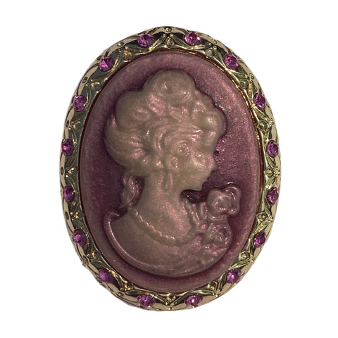 Pink Cameo Brooch