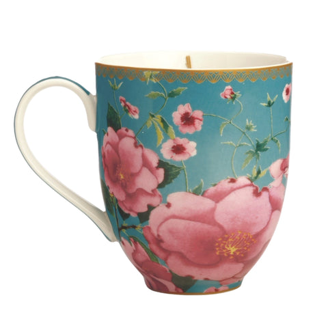 Aqua Floral Mug