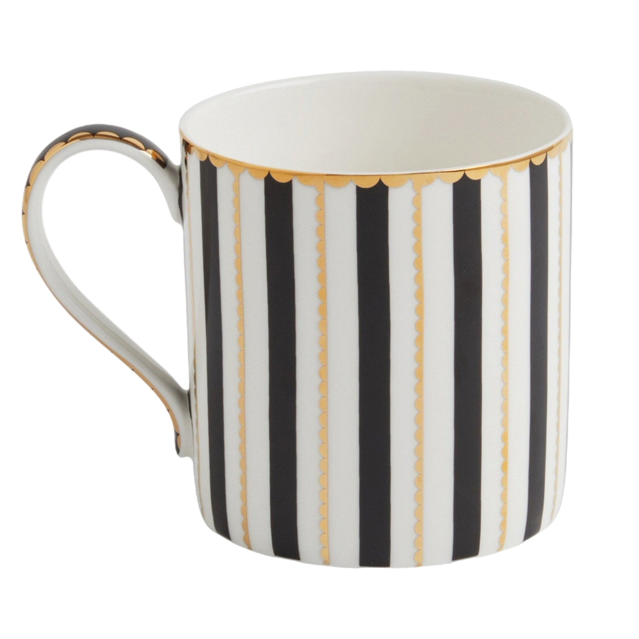 Black And Gold Striped Mug