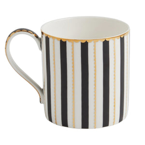 Black And Gold Striped Mug