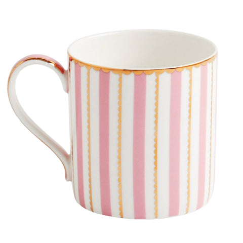 Pink And Gold Striped Mug