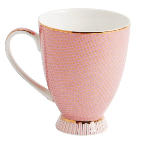 Pink And Gold Dotted Footed Mug