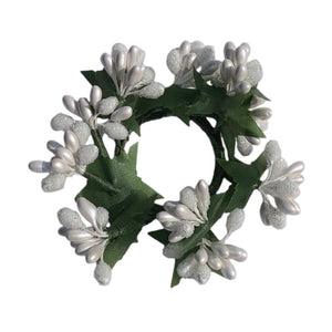 White Berry Taper Candle Ring