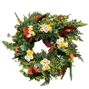 11" Yellow Lace Fern Wreath