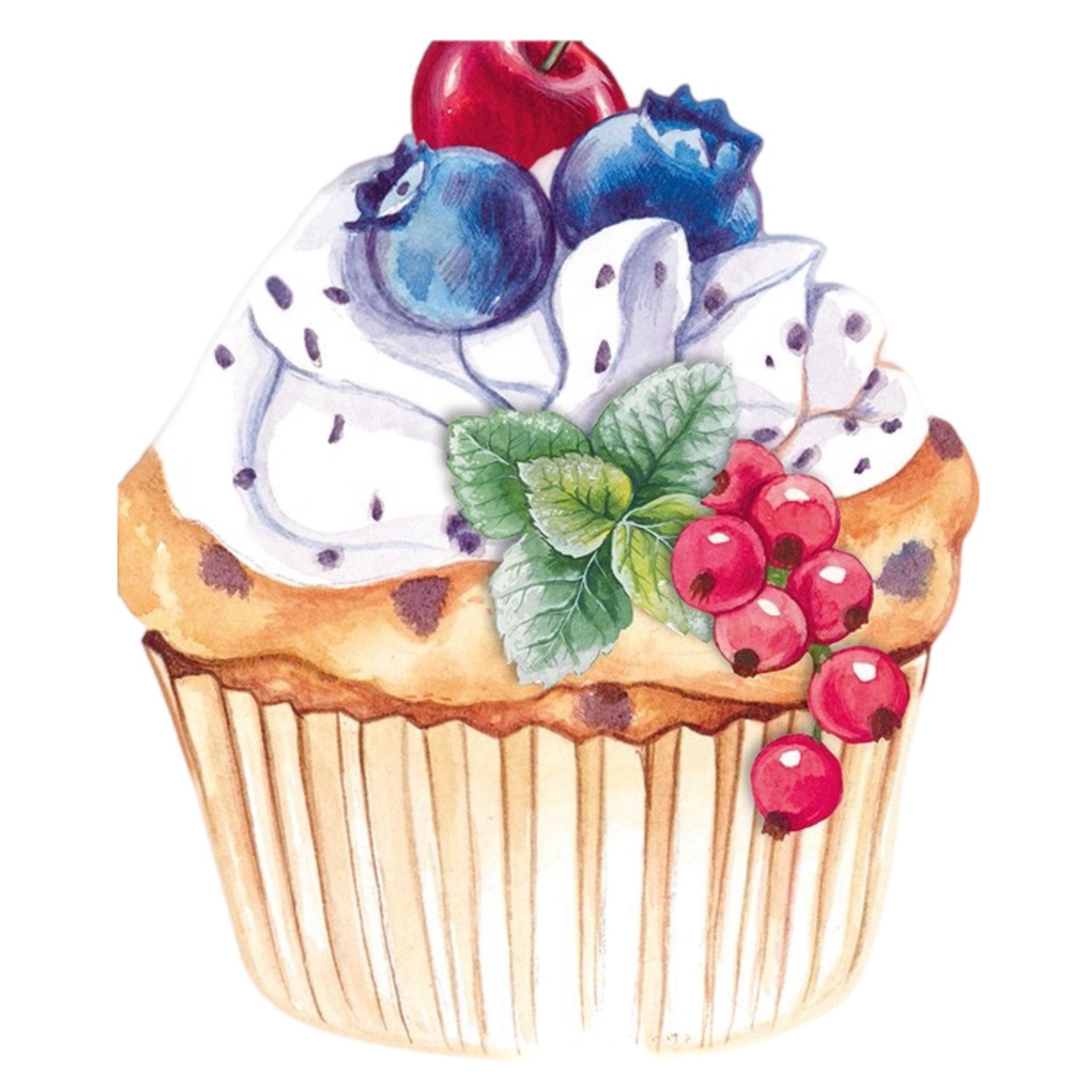 Luncheon Cut Out Napkin: Cupcake