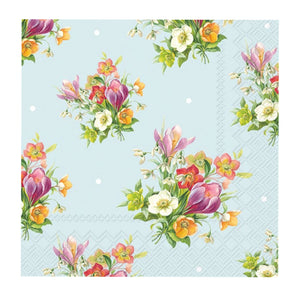 Cocktail Napkin: Blue Spring Bouquet
