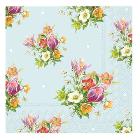 Luncheon Napkin: Blue Spring Bouquet