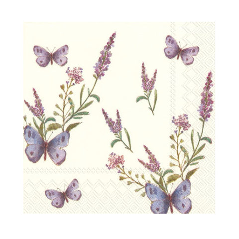 Cocktail  Napkin: Purple Butterflies