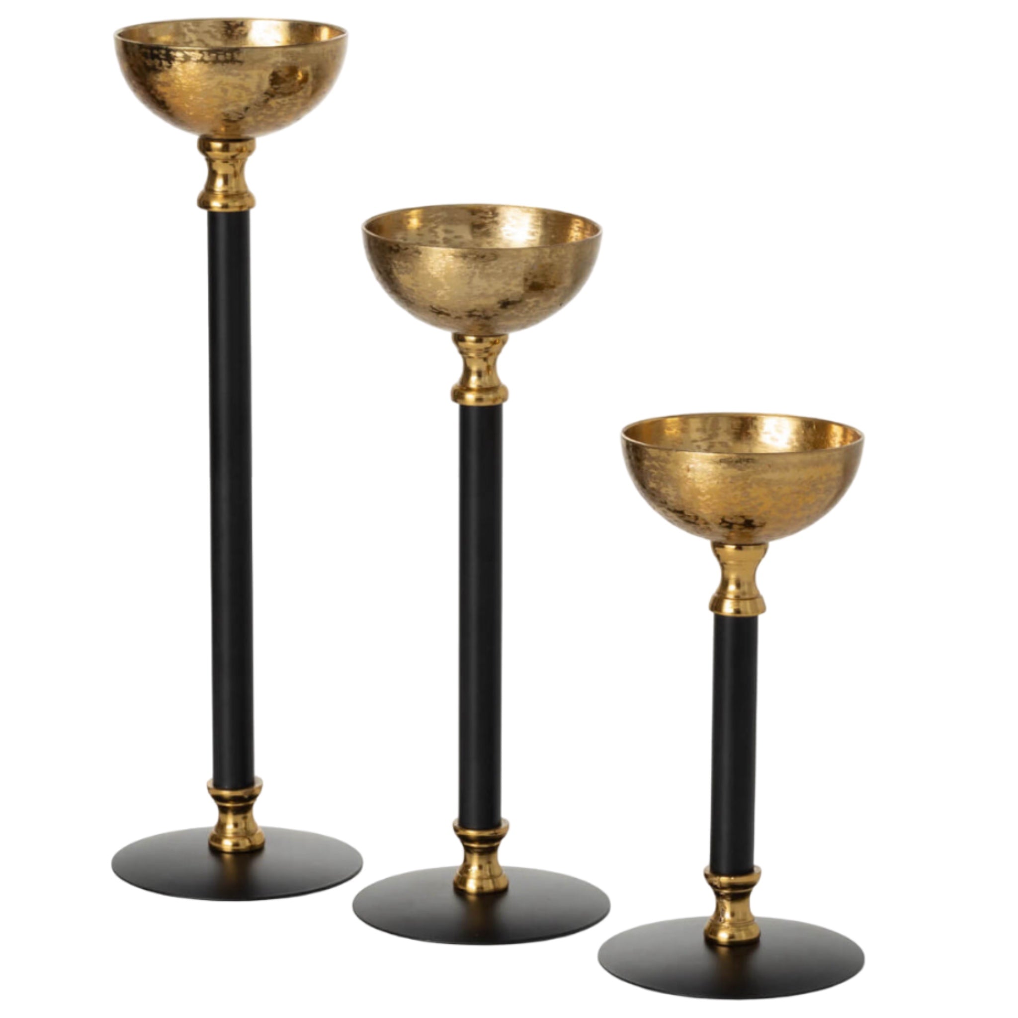 Assorted Black And Gold Pillar Candle Holder, INDIVIDUALLY SOLD