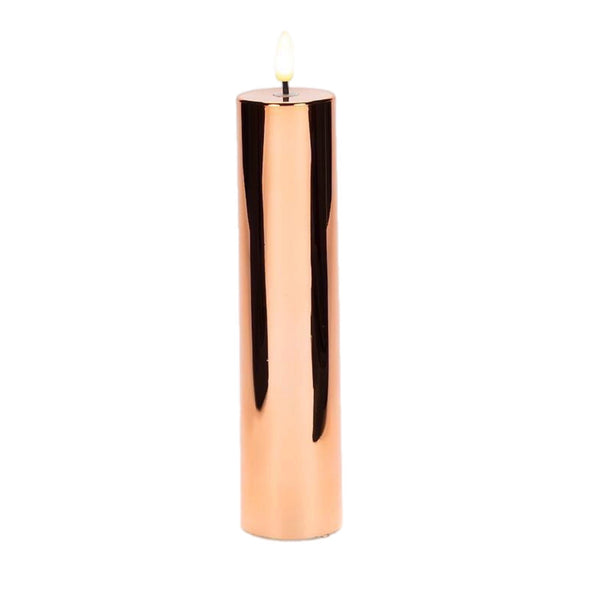 Assorted Amber Pillar Flameless Candle, INDIVIDUALLY SOLD